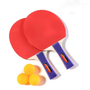 2 Stuks Professionele 5-sterren Tafeltennis Racket Ping Pong Racket Set Puistjes-In Rubber Ping Pong Peddel Met Tas