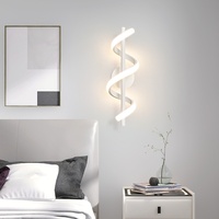 Nouvelle lampe murale LED moderne en aluminium pour la décoration de la chambre à coucher et du salon, design spirale unique