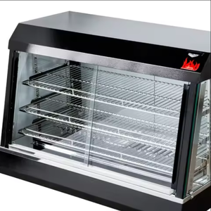 Vitrina de calentamiento de <span class=keywords><strong>pastelería</strong></span> eléctrica de acero inoxidable negro, equipo de cocina comercial, gabinete calentador de alimentos eléctrico - Product Image 2