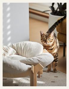 Pétalos suave y cómoda versión oceánica de madera abedul cama para mascotas cama de gato para uso en la sala de estar - Product Image 1