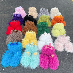Nouveau Style Mode Femmes Diapositives Pantoufles un Ensemble Moelleux En Peluche Faux <span class=keywords><strong>Fourrure</strong></span> De Mongolie Pantoufles Avec Sac Ensemble - Product Image 4