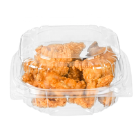 Boîte d'emballage pour hamburger à emporter en PET recyclé transparent de 6 pouces de la marque Lesui Square, conteneur alimentaire en plastique jetable