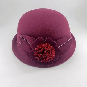 Soft Derby <b>Hat</b> Elegant Women Wool Felt Cloche Church Bowler Winter Fedora <b>Hat</b> - Product Image 4