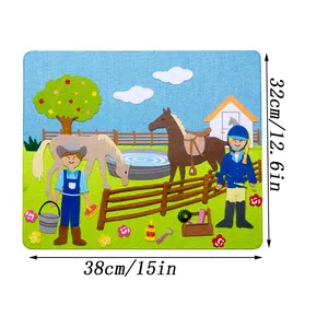 Farmhouse Themed Storytelling Barnyard Domestic Livestock Early Learning Interactive Play Kit Wall Hanging Gift for Toddlers