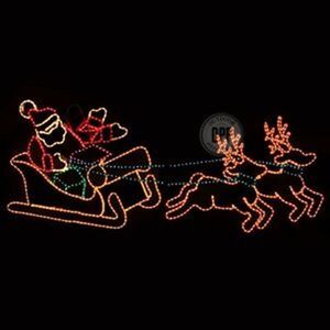 Lumière <span class=keywords><strong>de</strong></span> Noël en forme <span class=keywords><strong>de</strong></span> traîneau du Père Noël et <span class=keywords><strong>de</strong></span> rennes, imperméable, 2D, pour décoration <span class=keywords><strong>de</strong></span> Noël, motif lumineux en corde - Product Image 4