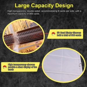 Chất kết dính thẻ 900 chung với 50 tay áo có thể tháo rời, 9 túi, không thấm nước, thiết kế di động, Tương thích với nhiều loại thẻ khác nhau, - Product Image 3
