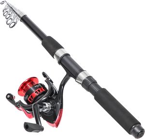 Tripquips 6.9ft 2Pcs Télescopique Fibre De Carbone Leurre Cannes À Pêche Ensemble Spinning Reel Combo Action Lente Droite Basse Canne De Pêche - Product Image 2