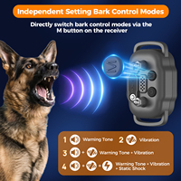 Collier de dressage et anti-aboiement 2-en-1 rechargeable, étanche IP67, multifonctionnel pour le dressage du comportement des animaux domestiques, pour tous les chiens