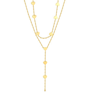 Collier chaîne de clavicule superposé en forme de cœur en acier inoxydable, bijou cadeau pour usage quotidien - Product Image 4