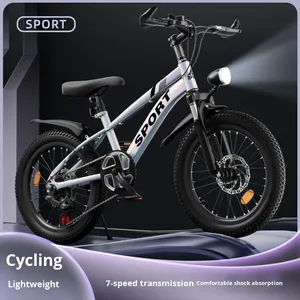 Vélo de montagne pour enfants, taille moyenne et grande, freins à disque doubles, suspension avant, cadre en acier au carbone, absorption des chocs, vélo de route - Product Image 6