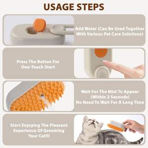 Spazzola Elettrica a Vapore per Toelettatura di Cani e Gatti con Serbatoio d'Acqua, Spazzola a Vapore per Animali Domestici, Cani e Gatti - Product Image 6