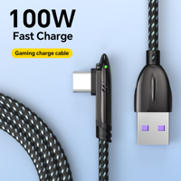 Kabel Data USB Type C Pengisian Cepat 100W 5A Nylon dengan Aluminium Alloy 90 °   Desain Elbow dengan Kecepatan Transfer 480Mbps