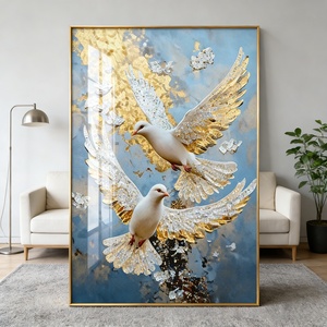 Venta al por Mayor de Fábrica: Murales LED de Animales con Pintura de Porcelana de Cristal HD de la Paloma de la Paz para Decoración de Lujo del Hogar - Product Image 6