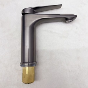 Grifo de Lavabo de un Solo Orificio Teglida, Color Gris Metálico, Acero Inoxidable 304, Montaje en Cubierta, Agua Fría y Caliente - Product Image 4