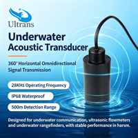 Transducteur acoustique sous-marin cylindrique horizontal non directionnel 28 kHz, sonde de mesure de distance sous-marine RS485, fabricant
