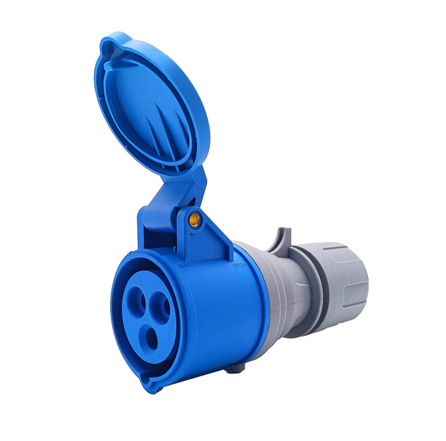 16A 6H 200-250V 2P+E(3-pin) IP44 Single Phase Industrial CEE Coupling Female Socket for Camping Caravans Motorhomes Outdoor Use