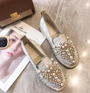 Mujeres& # <span class=keywords><strong>Alpargatas</strong></span> Planas de Ante sin Cordones para Mujer, Mocasines Casuales para Conducir, Zapatos de Vacaciones, <span class=keywords><strong>Alpargatas</strong></span> Tejidas con Plataforma de Perlas y Goma PU, 2 Pares - Product Image 3