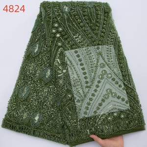 Venta Directa de Fábrica 4824, Tela Nigeriana con Lentejuelas y Cuentas a Precio Razonable, Diseños Aso Oke para Fiestas de Mujeres Nigerianas - Product Image 4