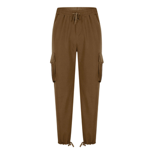 Pantalon cargo léger pour homme avec coutures robustes, design utilitaire, taille haute, en toile - Product Image 5