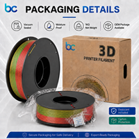 Becreative Filamen PLA+ Sutra Tricolor Terlaris 1.75mm 1KG Bahan Cetak 3D Kilap Tinggi Koekstrusi Pelangi