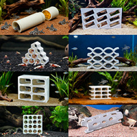 Abri/caverne de reproduction en céramique multi-trous pour poissons d'aquarium, idéal pour l'aménagement paysager des aquariums et pour offrir des endroits cachettes.