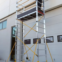 Anta Mât élévateur vertical télescopique pliable en aluminium, hydraulique, à moteur diesel, 10 m, poids 85,2 kg, conception compacte pour espaces étroits
