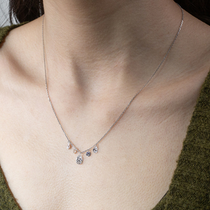 MSN-959เครื่องประดับเมสซี่9K สร้อยคอเพชรกลมทองคำขาวและลูกแพร์ - Product Image 6