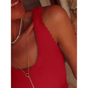 ANRABESS Camisetas sin mangas para mujer, cuello redondo, tejido acanalado, sin mangas, informal, top de verano, ropa transpirable para vacaciones en la playa - Product Image 2