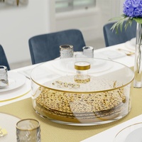 Plateau rond en acrylique transparent pour Matzah, fournitures pour les fêtes juives, boîte à pain sans levain pour la Pâque