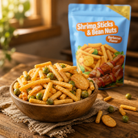 Mini-paquets de collation rapide saveur crevettes, mélange de haricots et de noix, pois, haricots, vente en gros, OEM, fabricant, exportateur, fournisseur