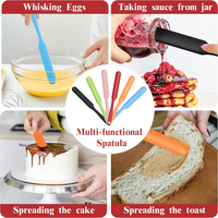Spatule en silicone de qualité alimentaire, résistante à la chaleur, antiadhésive, grattoir pour bocaux en silicone avec long manche, outil et accessoires de pâtisserie