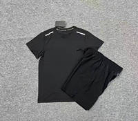 Camisetas y Pantalones Cortos Deportivos Unisex de Alta Calidad, Secado Rápido, Transpirables, Antibacterianos, para Fitness y Fútbol, Manga Corta, 100% Poliéster