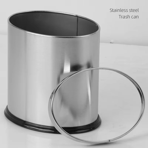 Poubelle de rangement debout en acier inoxydable <span class=keywords><strong>monocouche</strong></span>/bicouche de 12 L, surface <span class=keywords><strong>satin</strong></span>ée, poubelle écologique pour bureau, hôtel - Product Image 2