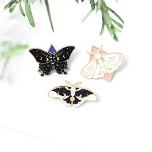 pino da borboleta broche Suppliers-Broche de borboleta de metal, barato e bonito broche de borboleta esmalte de borboleta para crianças amigos