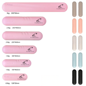 COMANA Haltères personnalisés en silicone pour poignets et chevilles, barre longue, tapis de yoga, kit de Pilates, poids de transport, haltères - Product Image 3