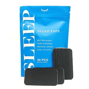 Arrêtez de ronfler Bandes de sommeil Bandes respiratoires Marques privées Ovale Noir Ruban buccal hypoallergénique pour l'apnée du sommeil - Product Image 1