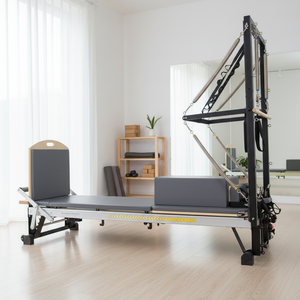 Lit de Pilates demi-tourneur en alliage d'aluminium durable et portable, noir, équipement de <span class=keywords><strong>yoga</strong></span> et de fitness pour la mise en forme, pour usage domestique et commercial - Product Image 6