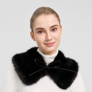 Sciarpa/Stola in Pelliccia Sintetica Nera da <span class=keywords><strong>Donna</strong></span>, Elegante per Eventi Serali, Avvolgente e Morbida per Matrimoni Invernali e Uso Quotidiano - Product Image 1
