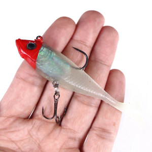 Esca da Pesca in Plastica Morbida con Testa in Piombo, 10cm 18.5g, 5pz/sacchetto, per Bass, con Amo - Vendita all'Ingrosso - Product Image 4