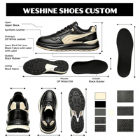 Chaussures de marche pour hommes à lacets en PU avec bordure contrastante, imperméables, à semelle compensée en caoutchouc, largeur large, pour le bureau, vente en gros