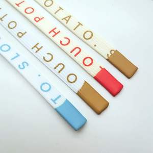 맞춤형 팁이있는 간단한 스타일 흰색 신발 레이스, 저렴한 폴리에스터 신발 끈 - Product Image 5