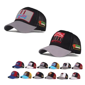 Cetak kustom Logo 3D, topi jala Golf topi Trucker promosi topi polos kosong 5 Panel busa topi Trucker/