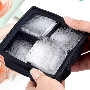 Giảm Giá Mạnh Dụng Cụ Nhà Bếp Khay Làm Đá Nhỏ Bằng Silicon Uống Lạnh Hình Vuông Whiskey Dễ Tháo Lắp 4 Khoang - Product Image 3