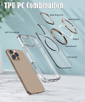 Coque de téléphone pour iPhone 16 Pro Max, nouvelle coque transparente en titane désertique, aspiration magnétique, pivotante, anti-chute, coque 15pro, 16plus