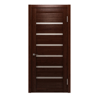 Porte d'entrée d'appartement en bois massif, finition bois foncé, étanche, avec vitrage, moderne, à montage encastré, pré-montée