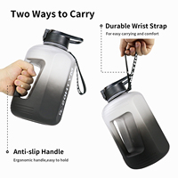 Bouteilles d'eau en gros, Bouteille d'eau en plastique de 2 litres, Bouteille d'eau de sport rose de 2000 ml (demi-gallon) 2L, Bouteille d'eau motivante