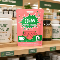 Bonbons gélifiés à haute teneur en protéines à la pastèque, complément alimentaire pour le soutien musculaire, collation savoureuse pour le fitness, style de vie actif, nutrition quotidienne