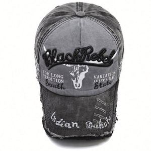 Vintage Embroidered Letter Baseball Cap High Quality 6 Panel Distressed Sunshade <b>Hat</b> with Curved Brim <b>for</b> Men Women - Product Image 3