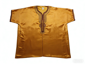 Robe ethnique africaine, thobe traditionnelle pour homme, longue broderie, dishdasha, coton et polyester mélangés, tissu brillant, <span class=keywords><strong>boubou</strong></span> <span class=keywords><strong>à</strong></span> <span class=keywords><strong>vendre</strong></span> - Product Image 1
