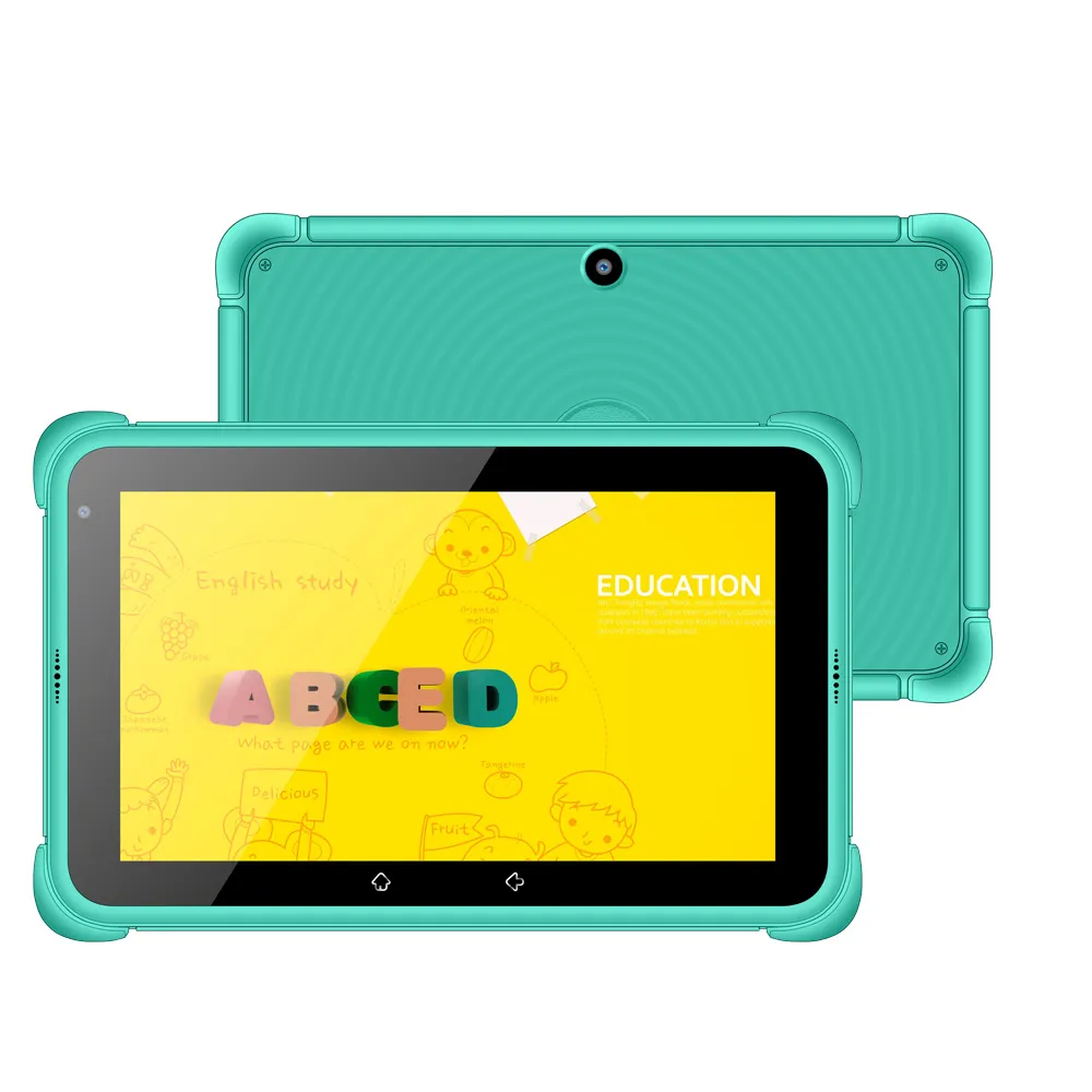 Tablette tactile pour écoliers OEM android 7 pouces, étui en silicone pour enfants, tablette d'apprentissage pour enfants, carte sim, tablette éducative pour enfants